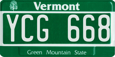 VT license plate YCG668