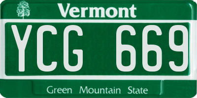 VT license plate YCG669