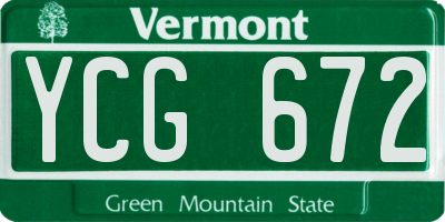 VT license plate YCG672