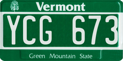 VT license plate YCG673