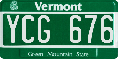 VT license plate YCG676