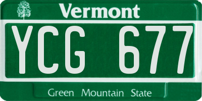 VT license plate YCG677