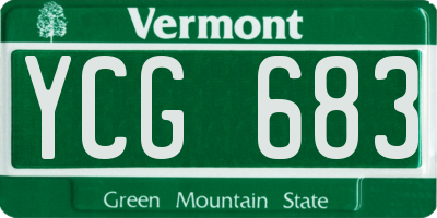 VT license plate YCG683