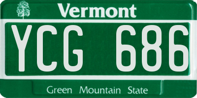 VT license plate YCG686