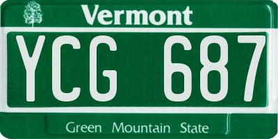 VT license plate YCG687