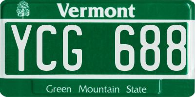 VT license plate YCG688