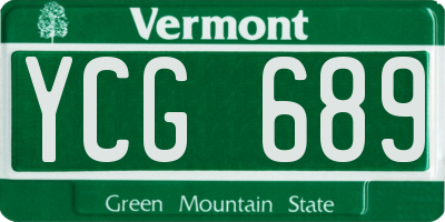 VT license plate YCG689