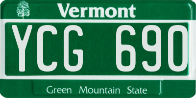 VT license plate YCG690