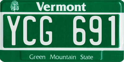 VT license plate YCG691