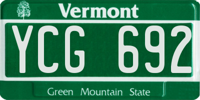 VT license plate YCG692