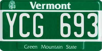 VT license plate YCG693