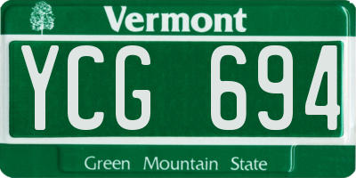 VT license plate YCG694