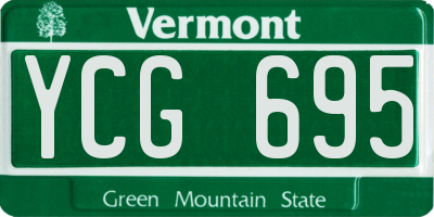 VT license plate YCG695