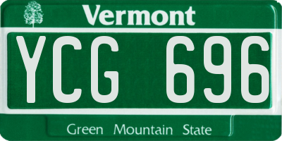 VT license plate YCG696