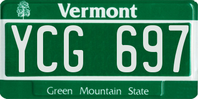 VT license plate YCG697