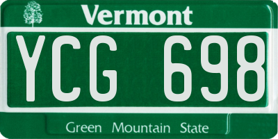 VT license plate YCG698
