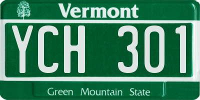VT license plate YCH301
