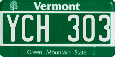 VT license plate YCH303