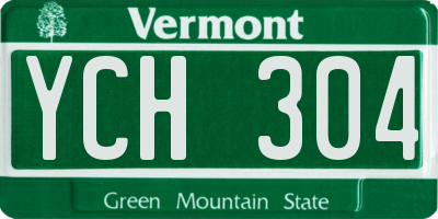 VT license plate YCH304