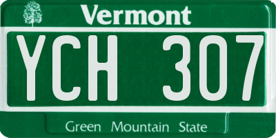 VT license plate YCH307