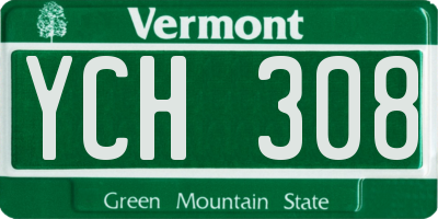 VT license plate YCH308