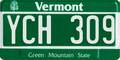VT license plate YCH309