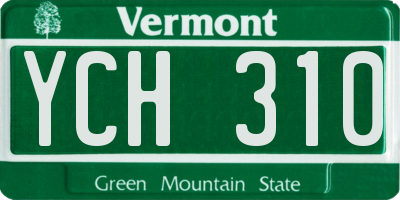 VT license plate YCH310