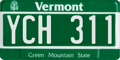 VT license plate YCH311