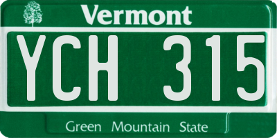 VT license plate YCH315