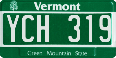 VT license plate YCH319