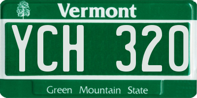 VT license plate YCH320