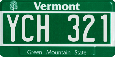 VT license plate YCH321