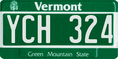 VT license plate YCH324