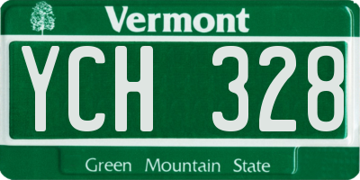 VT license plate YCH328