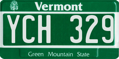 VT license plate YCH329