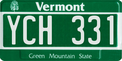 VT license plate YCH331
