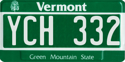VT license plate YCH332