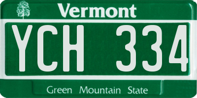 VT license plate YCH334