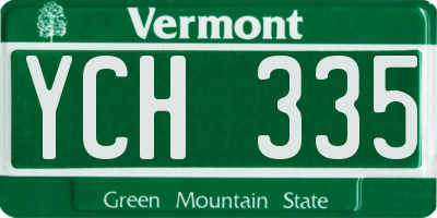 VT license plate YCH335