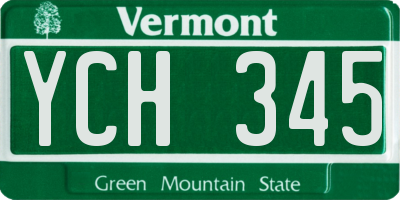 VT license plate YCH345
