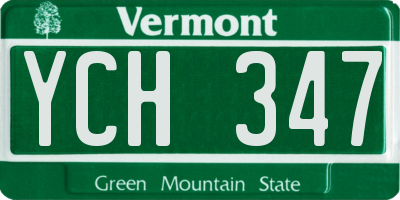VT license plate YCH347