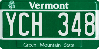 VT license plate YCH348