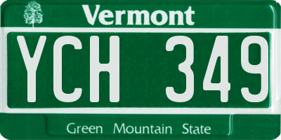 VT license plate YCH349