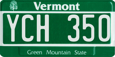 VT license plate YCH350