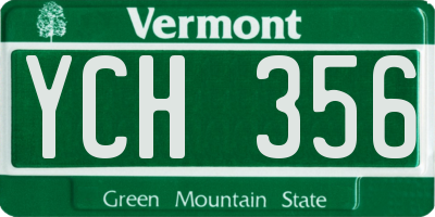 VT license plate YCH356