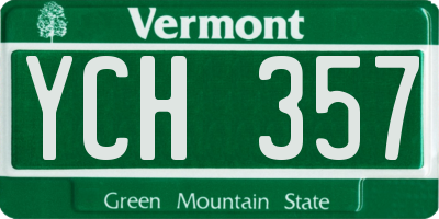 VT license plate YCH357