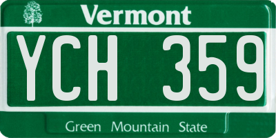 VT license plate YCH359