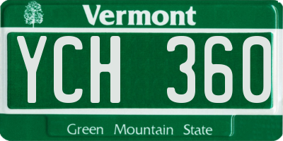 VT license plate YCH360