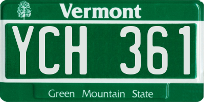 VT license plate YCH361