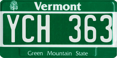 VT license plate YCH363